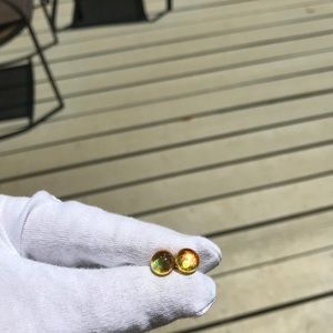 Orangey/yellow/green Iridescent stud earrings